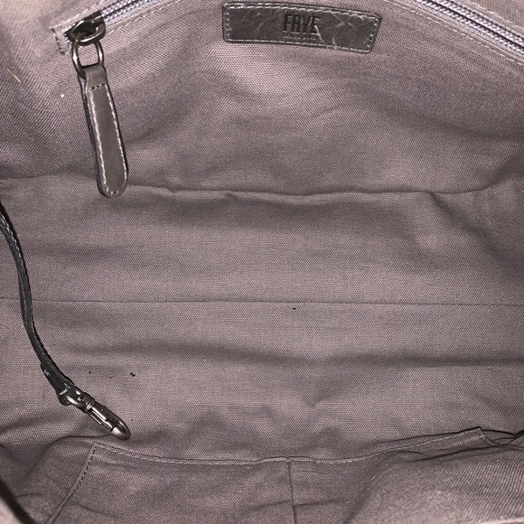 🖤🩶Frye Melissa Zip Satchel Leather Handbag Shoulder/Crossbody Carbon $388 - Picture 15 of 16